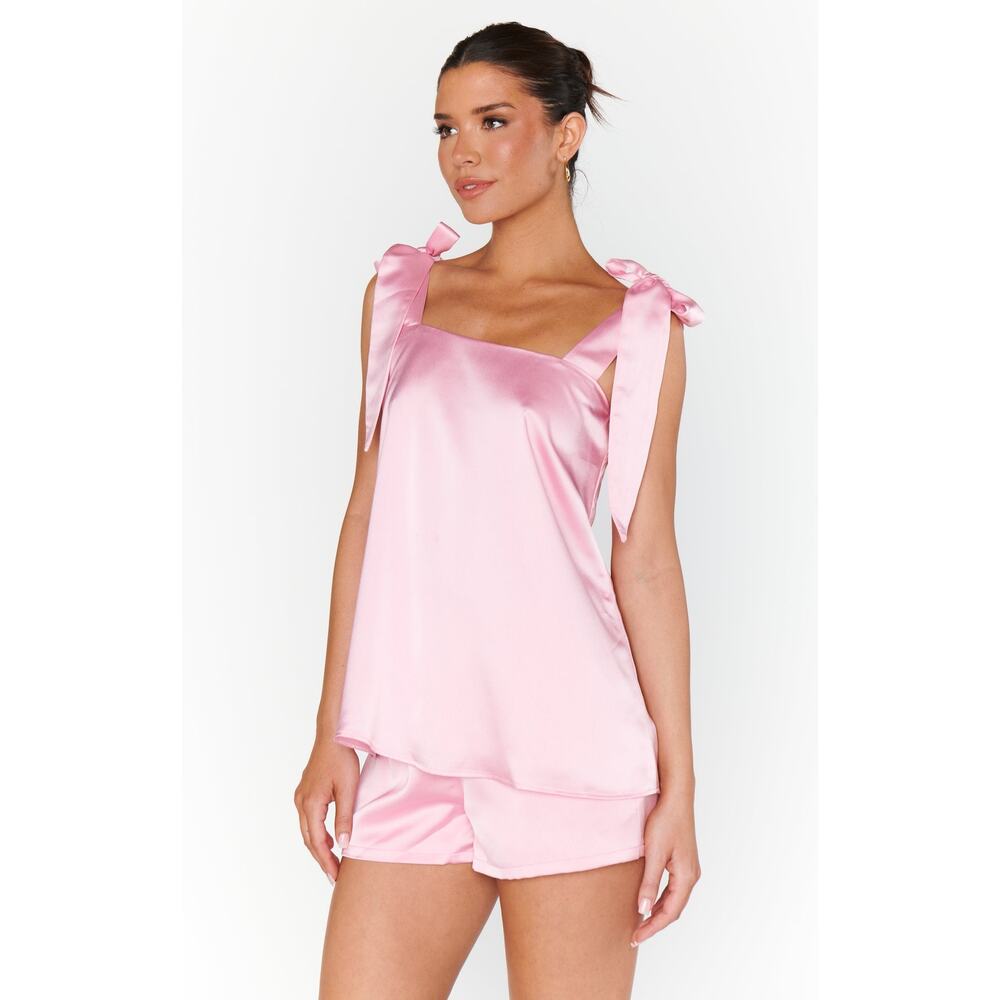 Show Me Your Mumu Makeup Tank in Light Pink Luxe Satin S - Picture 3 of 6